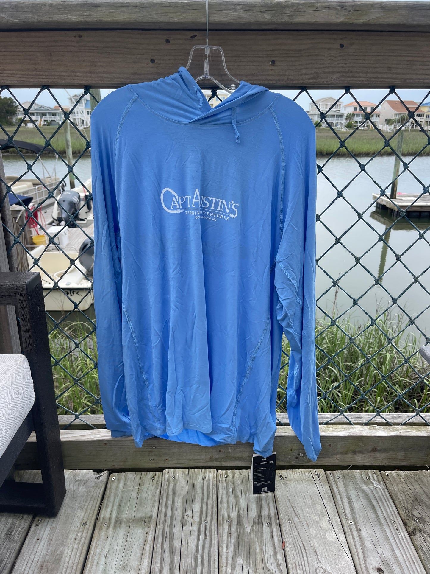 Captain Austin's Fishing Adventures Long Sleeve Hooded Performance Shirt